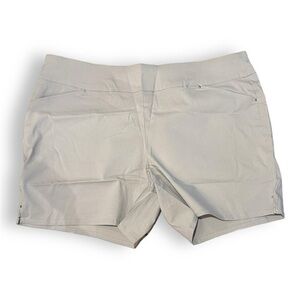 🆕 NWT INC Plus 24w Pull-on Light Khaki High Rise Shorts Side Slit 3X XXXL